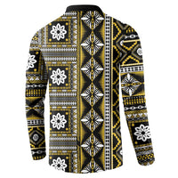 Fiji Masi Tapa Pattern Yellow Button Sweatshirt - Polynesian Pride