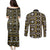 Fiji Masi Tapa Pattern Yellow Couples Matching Puletasi and Long Sleeve Button Shirt - Polynesian Pride