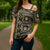 Fiji Masi Tapa Pattern Yellow Cross Shoulder Shirt - Polynesian Pride