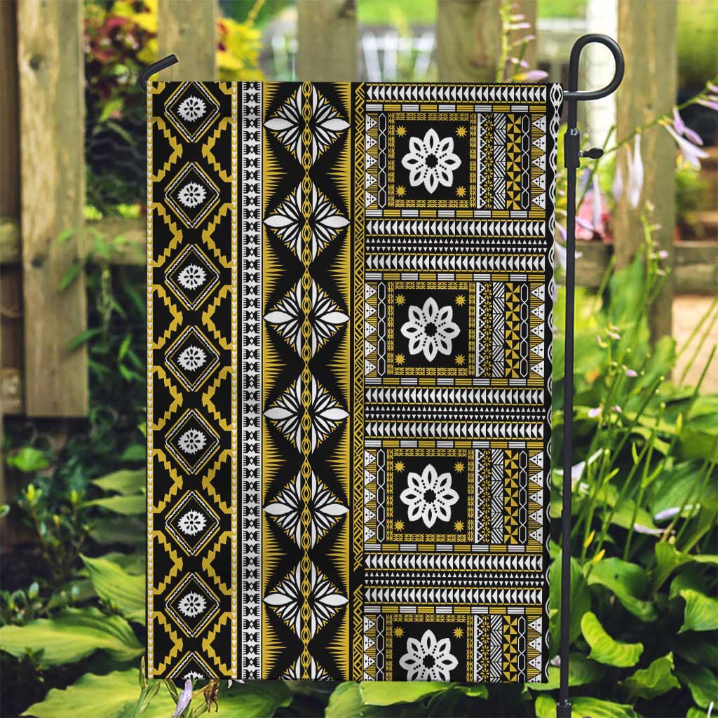 Fiji Masi Tapa Pattern Yellow Garden Flag - Polynesian Pride