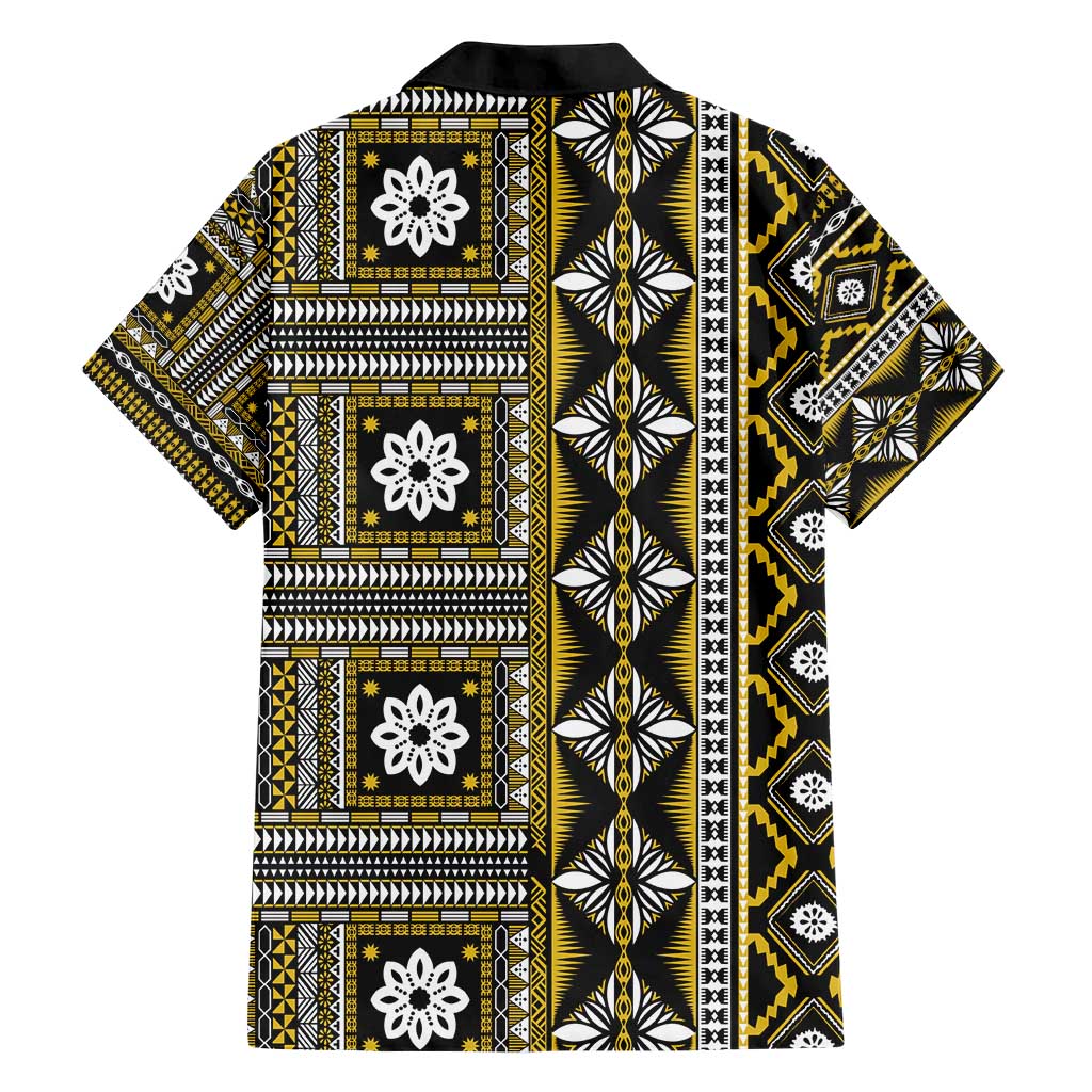 Fiji Masi Tapa Pattern Yellow Hawaiian Shirt - Polynesian Pride