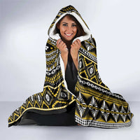 Fiji Masi Tapa Pattern Yellow Hooded Blanket - Polynesian Pride