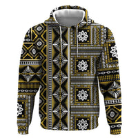 Fiji Masi Tapa Pattern Yellow Hoodie - Polynesian Pride