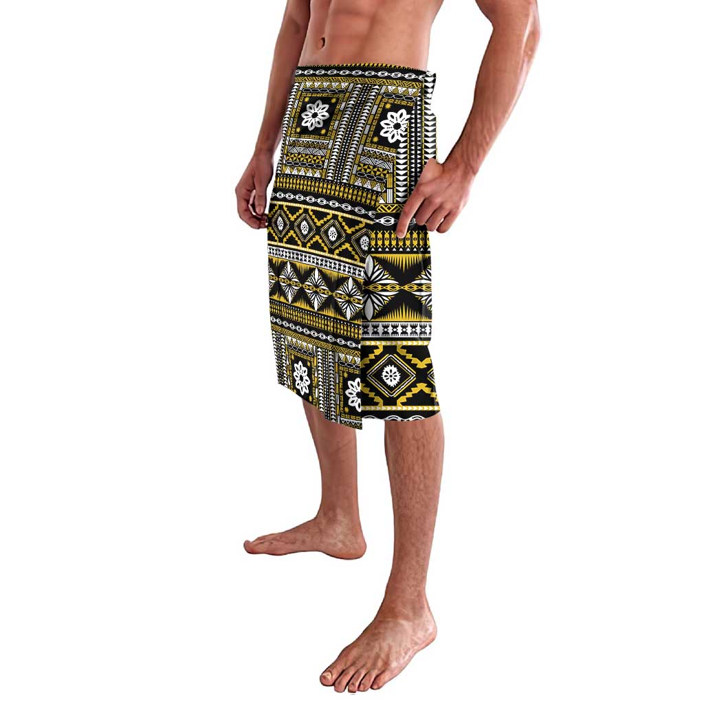 Fiji Masi Tapa Pattern Yellow Lavalava - Polynesian Pride