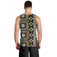 Fiji Masi Tapa Pattern Yellow Men Tank Top - Polynesian Pride
