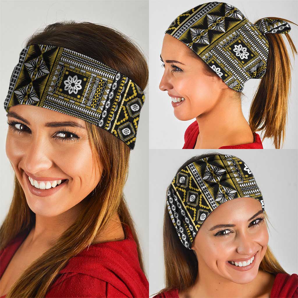 Fiji Masi Tapa Pattern Yellow Neck Gaiter - Polynesian Pride