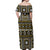 Fiji Masi Tapa Pattern Yellow Off Shoulder Maxi Dress - Polynesian Pride