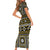 Fiji Masi Tapa Pattern Yellow Short Sleeve Bodycon Dress - Polynesian Pride