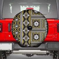 Fiji Masi Tapa Pattern Yellow Spare Tire Cover - Polynesian Pride