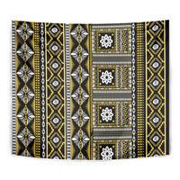Fiji Masi Tapa Pattern Yellow Tapestry - Polynesian Pride