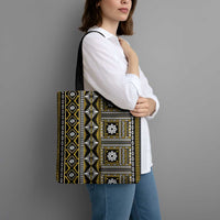 Fiji Masi Tapa Pattern Yellow Tote Bag - Polynesian Pride