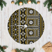 Fiji Masi Tapa Pattern Yellow Tree Skirt - Polynesian Pride