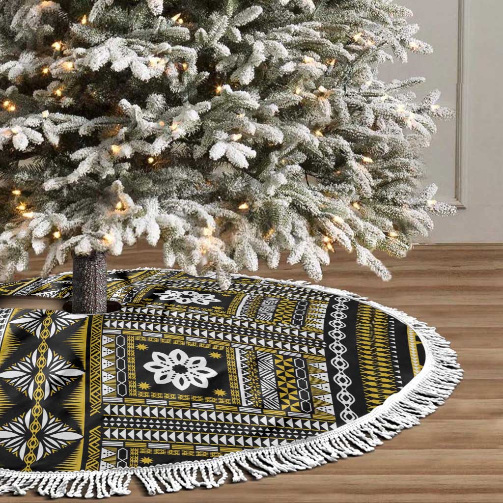Fiji Masi Tapa Pattern Yellow Tree Skirt - Polynesian Pride