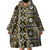 Fiji Masi Tapa Pattern Yellow Wearable Blanket Hoodie - Polynesian Pride