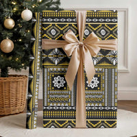 Fiji Masi Tapa Pattern Yellow Wrapping Paper - Polynesian Pride
