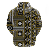 Fiji Masi Tapa Pattern Yellow Zip Hoodie - Polynesian Pride