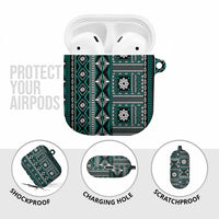 Fiji Masi Tapa Pattern Teal AirPods Case - Polynesian Pride