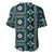 Fiji Masi Tapa Pattern Teal Baseball Jersey - Polynesian Pride