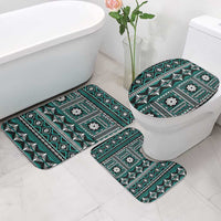 Fiji Masi Tapa Pattern Teal Bathroom Set - Polynesian Pride