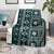 Fiji Masi Tapa Pattern Teal Blanket - Polynesian Pride