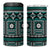Fiji Masi Tapa Pattern Teal 4 in 1 Can Cooler Tumbler - Polynesian Pride