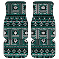 Fiji Masi Tapa Pattern Teal Car Mats - Polynesian Pride