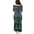 Fiji Masi Tapa Pattern Teal Family Matching Puletasi and Hawaiian Shirt - Polynesian Pride