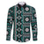 Fiji Masi Tapa Pattern Teal Family Matching Short Sleeve Bodycon Dress and Hawaiian Shirt - Polynesian Pride