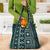 Fiji Masi Tapa Pattern Teal Grocery Bag - Polynesian Pride
