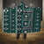 Fiji Masi Tapa Pattern Teal Hooded Blanket - Polynesian Pride