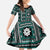 Fiji Masi Tapa Pattern Teal Kid Short Sleeve Dress - Polynesian Pride