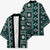 Fiji Masi Tapa Pattern Teal Kimono - Polynesian Pride