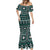 Fiji Masi Tapa Pattern Teal Mermaid Dress - Polynesian Pride