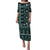 Fiji Masi Tapa Pattern Teal Puletasi - Polynesian Pride