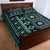 Fiji Masi Tapa Pattern Teal Quilt Bed Set - Polynesian Pride