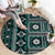 Fiji Masi Tapa Pattern Teal Round Carpet - Polynesian Pride