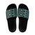 Fiji Masi Tapa Pattern Teal Slide Sandals - Polynesian Pride