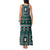 Fiji Masi Tapa Pattern Teal Tank Maxi Dress - Polynesian Pride