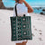 Fiji Masi Tapa Pattern Teal Tote Bag - Polynesian Pride