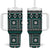 Fiji Masi Tapa Pattern Teal Tumbler With Handle - Polynesian Pride