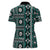 Fiji Masi Tapa Pattern Teal Women Polo Shirt - Polynesian Pride