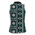 Fiji Masi Tapa Pattern Teal Women Sleeveless Polo Shirt - Polynesian Pride