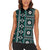 Fiji Masi Tapa Pattern Teal Women Sleeveless Polo Shirt - Polynesian Pride