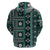 Fiji Masi Tapa Pattern Teal Zip Hoodie - Polynesian Pride