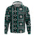 Fiji Masi Tapa Pattern Teal Zip Hoodie - Polynesian Pride