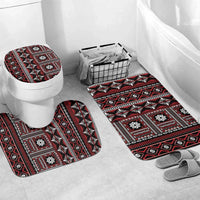 Fiji Masi Tapa Pattern Red Bathroom Set - Polynesian Pride