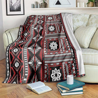 Fiji Masi Tapa Pattern Red Blanket - Polynesian Pride