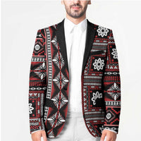 Fiji Masi Tapa Pattern Red Blazer - Polynesian Pride