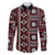 Fiji Masi Tapa Pattern Red Family Matching Off The Shoulder Long Sleeve Dress and Hawaiian Shirt - Polynesian Pride