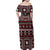 Fiji Masi Tapa Pattern Red Family Matching Off Shoulder Maxi Dress and Hawaiian Shirt - Polynesian Pride